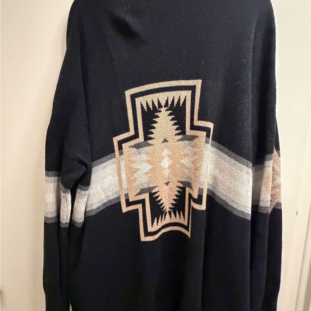 Pendleton Black & Beige Southwestern Open Cardigan - Picture 5 of 10